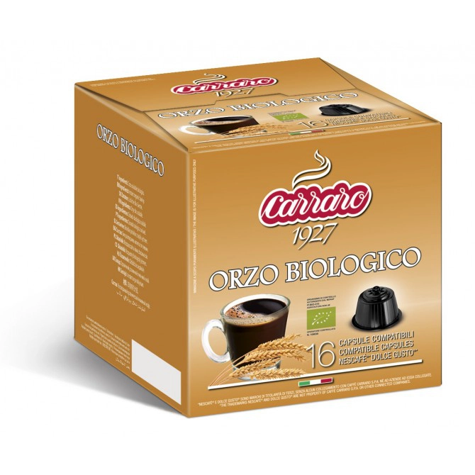 CARRARO, Caffe' Barley Orzo Bio 16 vnt. Dolce Gusto kapsulės, 7g CARRARO, Caffe' Barley Orzo Bio 16 vnt. Dolce Gusto kapsulės, 7g
