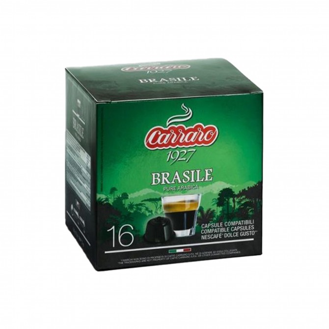 CARRARO, CAFFE' BRASILE, Dolce Gusto kapsulės, 16 vnt. CARRARO, CAFFE' BRASILE, Dolce Gusto kapsulės, 16 vnt.