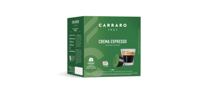 CARRARO, CAFFE' CREMA ESPRESSO, Dolce Gusto kapsulės, 16 vnt. CARRARO, CAFFE' CREMA ESPRESSO, Dolce Gusto kapsulės, 16 vnt.