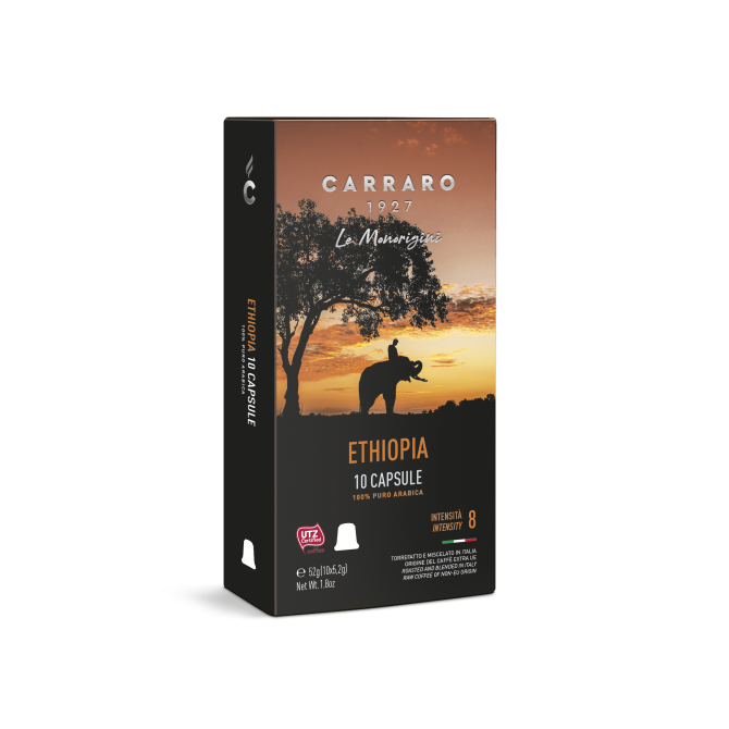 CARRARO, CAFFE' ETHIOPIA, Nespresso kapsulės, 10 vnt. CARRARO, CAFFE' ETHIOPIA, Nespresso kapsulės, 10 vnt.