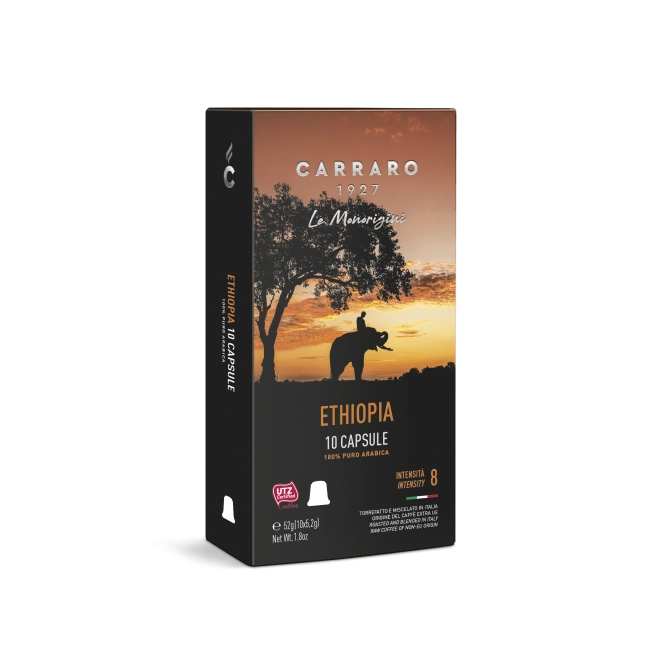 CARRARO, Caffe' Ethiopia 10 vnt. Nespresso, 5,2 g kapsulės CARRARO, Caffe' Ethiopia 10 vnt. Nespresso, 5,2 g kapsulės