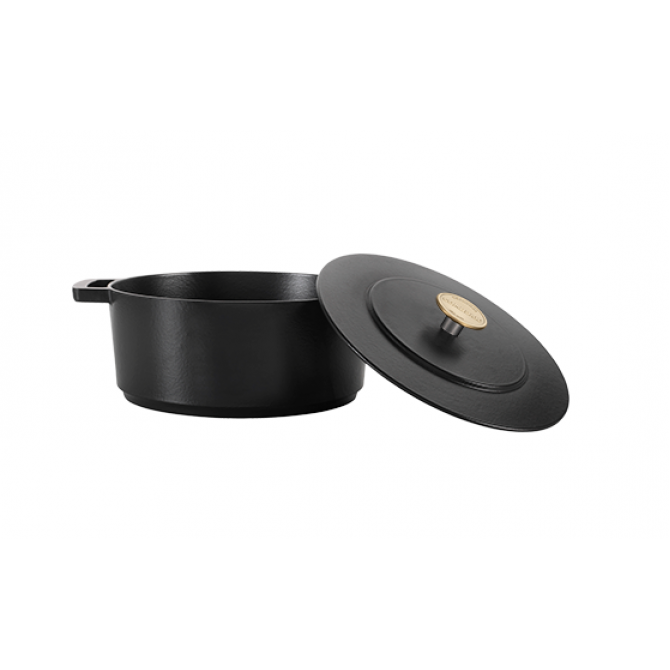 COMBEKK Dutch Oven Original perdirbto ketaus puodas, 28 cm, emaliuotas, 6 l – ekologiškas pasirinkimas virtuvei, su patvaria emalio danga