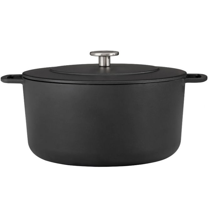 COMBEKK Dutch Oven Sous-Chef perdirbto ketaus puodas, 32 cm, emaliuotas – aukštos kokybės puodas troškiniams, puikus pasirinkimas profesionalams