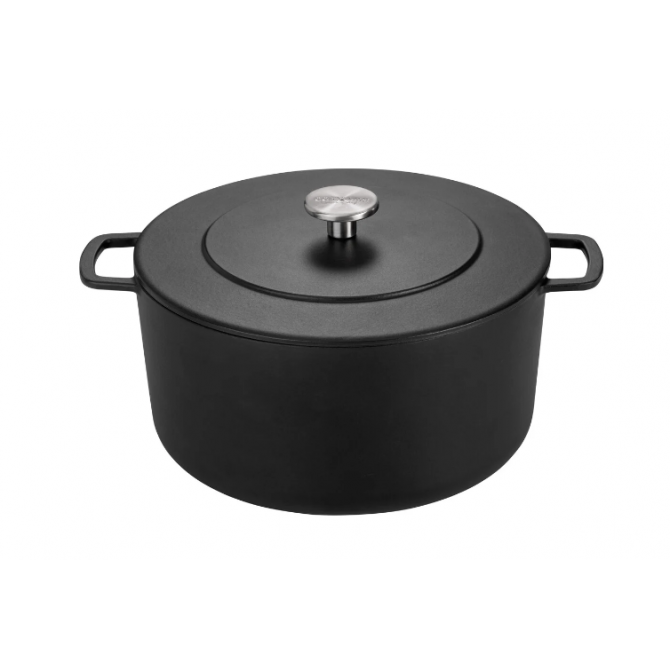 COMBEKK Dutch Oven Sous-Chef perdirbto ketaus puodas, 32 cm, emaliuotas – ekologiškas ir tvirtas, ilgam išlaiko šilumą