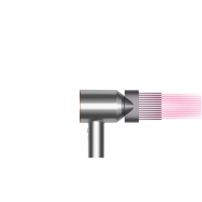 DYSON SUPERSONIC plaukų džiovintuvas, pilka/varis – koncentruoto oro srauto antgalis, leidžiantis preciziškai formuoti plaukus ir sukurti norimą stilių.