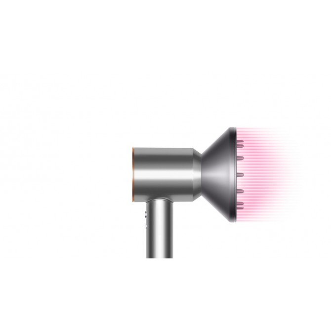 DYSON SUPERSONIC plaukų džiovintuvas, pilka/varis – pažangi temperatūros kontrolės technologija, apsaugo plaukus nuo pažeidimų ir išlaiko natūralų jų blizgesį.
