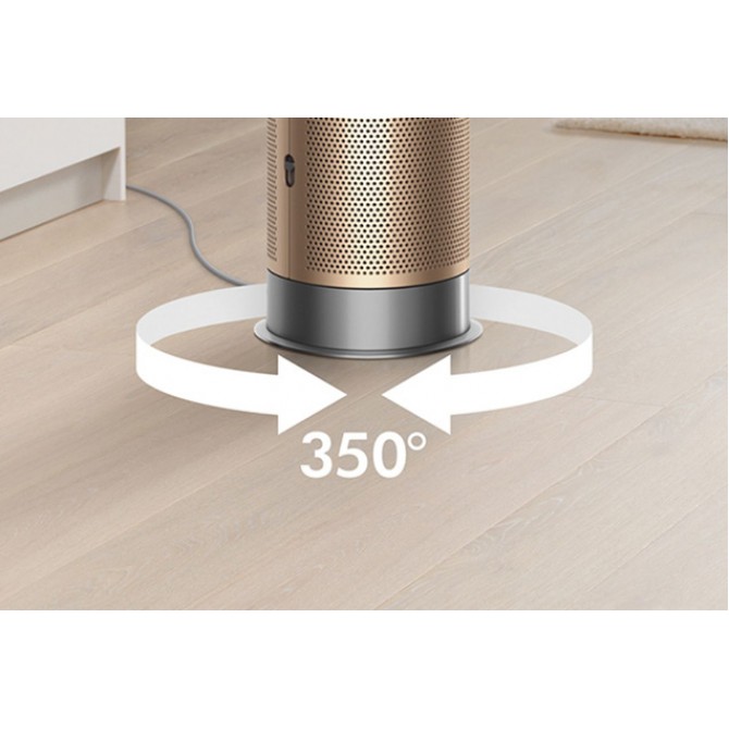 DYSON HP09 PURE Hot+Cool – 350° pasisukimo funkcija, paskirsto šiltą ar šaltą orą tolygiai po visą patalpą.