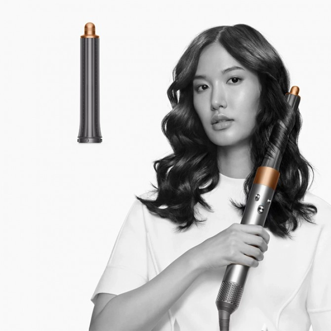 DYSON HS05 AIRWRAP Long Origin, pilka/varis – temperatūros kontrolė užtikrina, kad plaukai nebūtų perkaitinti, išlaiko natūralų jų blizgesį.