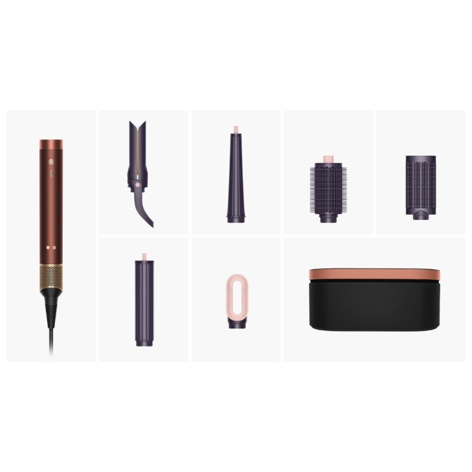 DYSON HS09 Airwrap Co-anda 2x plaukų formavimo prietaisas, plum/copper