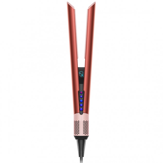 DYSON HT01 Airstrait, strawberry/pink – inovatyvi oro srauto technologija tiesina ir formuoja plaukus be karščio.
