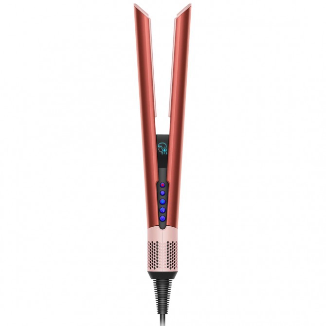 DYSON HT01 Airstrait, strawberry/pink – inovatyvi oro srauto technologija tiesina ir formuoja plaukus be karščio.