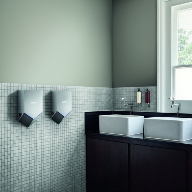 DYSON AIRBLADE V rankų džiovintuvas, nikelio spalvos, skirtas kabinti ant sienos