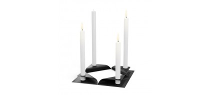 HOFATS SQUARE CANDLE žvakių laikiklių rinkinys juoda, 4 vnt.