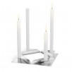 HOFATS SQUARE CANDLE žvakių laikiklių rinkinys sidabrinis, 4 vnt.