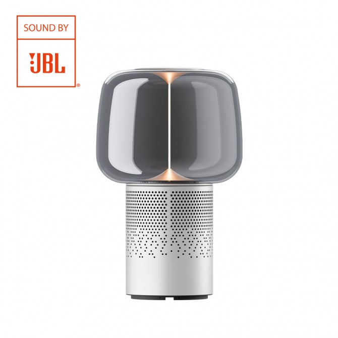 KOODUU SOUND BY JBL Serena Play kolonėlė/šviestuvas su JBL garso sistema, Frosted Silver