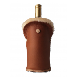 KYWIE vyno butelio šaldiklis iš avies kailio, Tulip camel napa