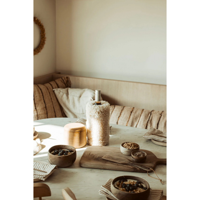 KYWIE vyno butelio šaldiklis iš avies kailio, Wine natural curly