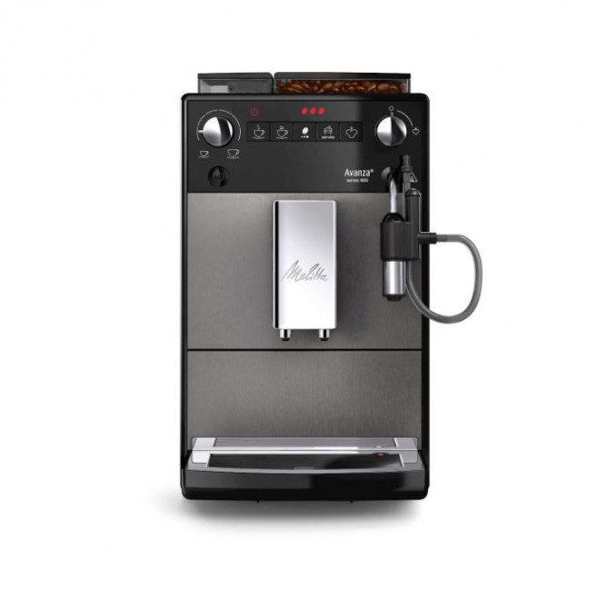 MELITTA AVANZA INMOULD automatinis kavos aparatas. Juodos spalvos. kompaktiškas, XL dydžio vandens ir kavos pupelių talpa