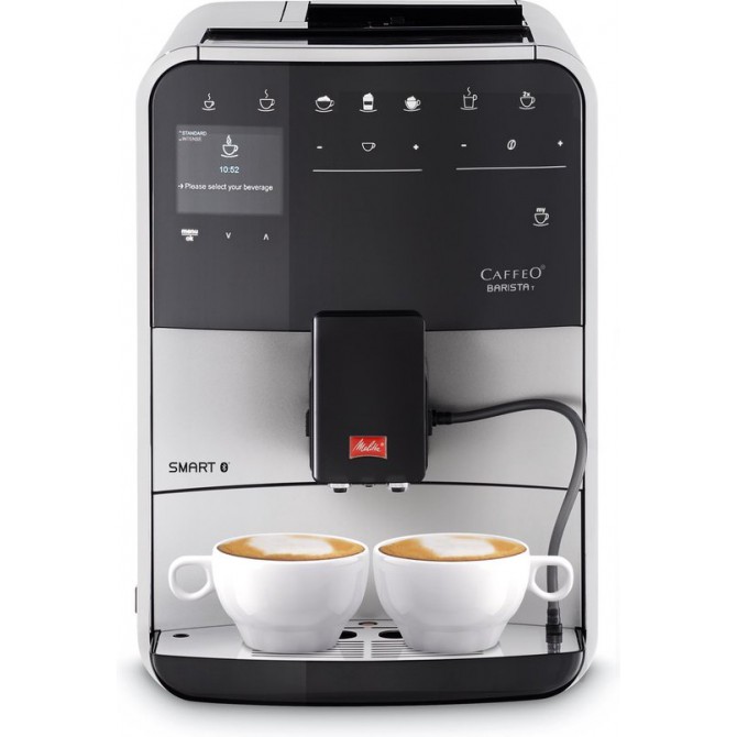 MELITTA BARISTA T SMART automatinis kavos aparatas, sidabro. Pilkos spalvos su mechaniniu pupelių pasirinkimu
