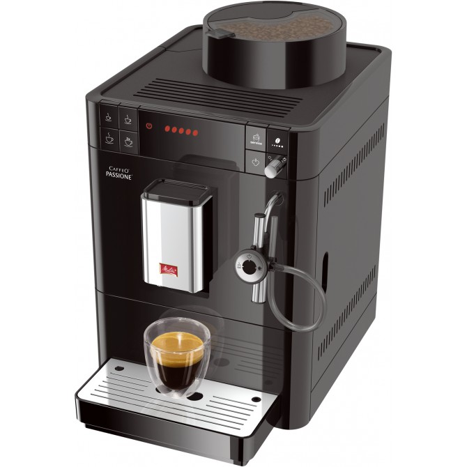 MELITTA PASSIONE automatinis kavos aparatas, juodas modernus modelis, lengvas naudojimas