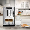 MELITTA SOLO&PERFECT MILK automatinis kavos aparatas, elegantiškas sidabrinis dizainas su dviejų puodelių režimu