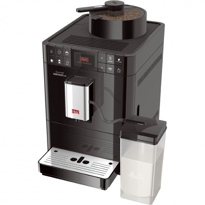 MELITTA VARIANZA CSP automatinis kavos aparatas, juodos spalvos. Su dviejų puodelių režimu
