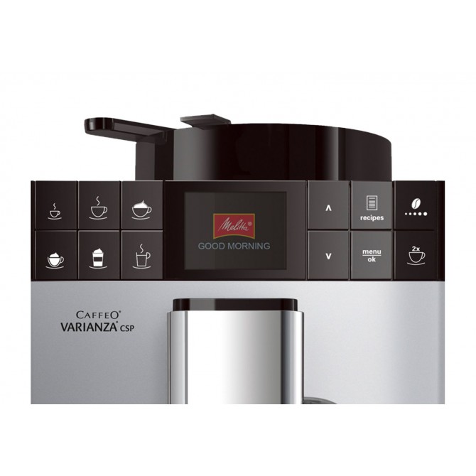 MELITTA VARIANZA CSP automatinis kavos aparatas, sidabrinės spalvos, spalvotas TFT ekranas