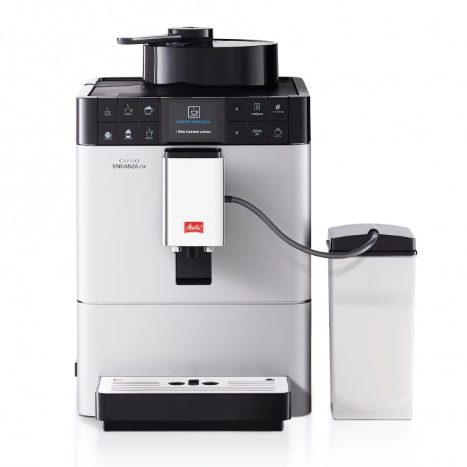 MELITTA VARIANZA CSP automatinis kavos aparatas, sidabrinės spalvos, su vieno palietimo funkcija