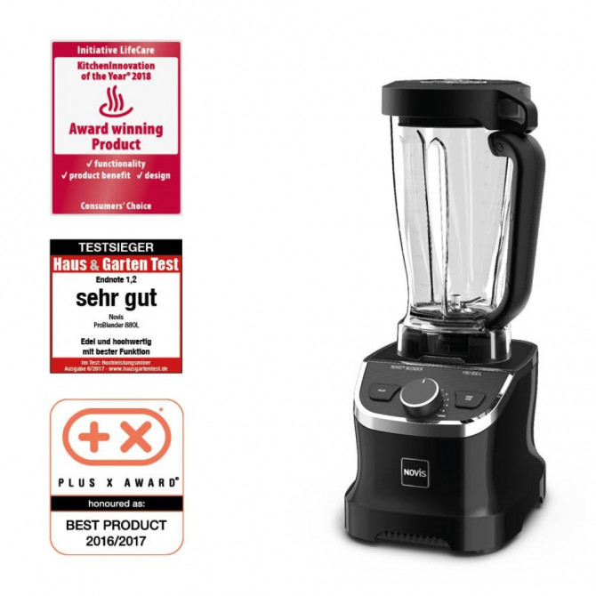 NOVIS Pro 880L blenderis, juodas – keli greičio nustatymai, leidžia pritaikyti maišymą pagal ingredientų tipą.
