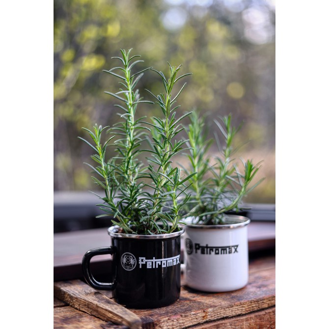 PETROMAX emaliuoto plieno puodelis, baltas