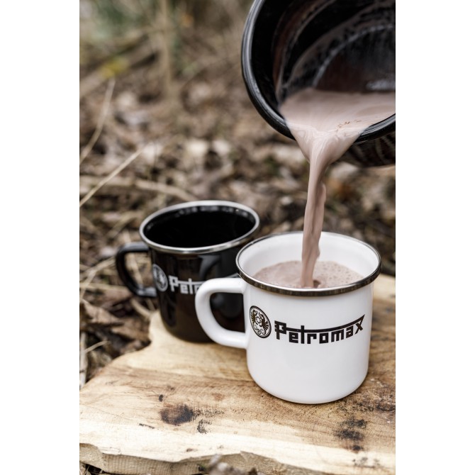 PETROMAX emaliuoto plieno puodelis, baltas