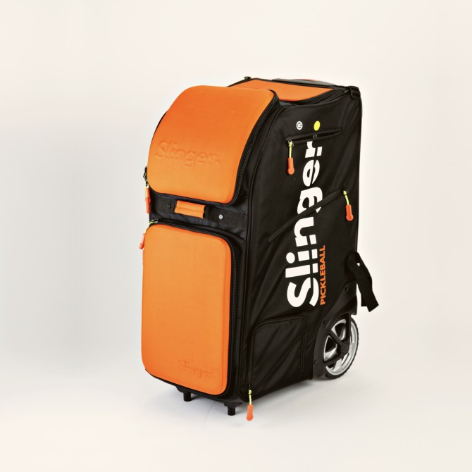 Slinger Bag piklbolo treniruoklis, mobilus treniruoklis, lengvai transportuojamas, treniruoklis su įvairiais kamuoliukų padavimo nustatymais
