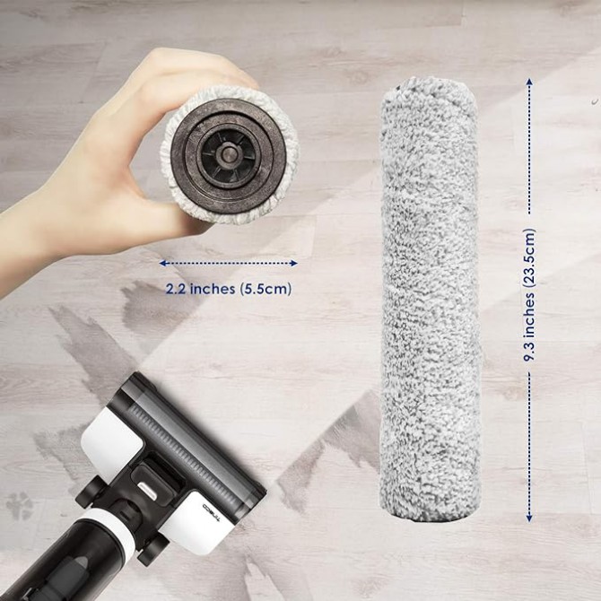 TINECO Floor One S7 Premium Hepa filtrai ir voleliai, po 2 vnt. - Minkštas paviršius, švelnus grindims, apsaugo nuo subraižymų, efektyvus dulkių ir šiukšlių surinkimas