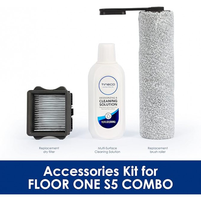 TINECO S5 Combo priežiūros rinkinys su valikliu, voleliu ir HEPA filtru - Priedų rinkinys TINECO FLOOR ONE S5 Combo
