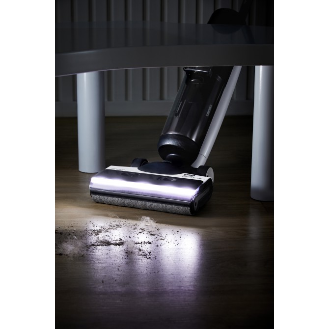 TINECO FLOOR ONE S7 Premium belaidis grindų plovimo prietaisas - Elegantiškas juodas korpusas, sidabriniai akcentai, modernus dizainas