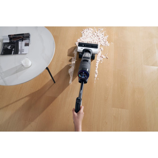 TINECO FLOOR ONE S7 Premium belaidis grindų plovimo prietaisas - Automatiškai aptinka netvarką ir atitinkamai koreguoja siurbimo galią, ritininio šepečio greitį ir vandens suvartojimą.
