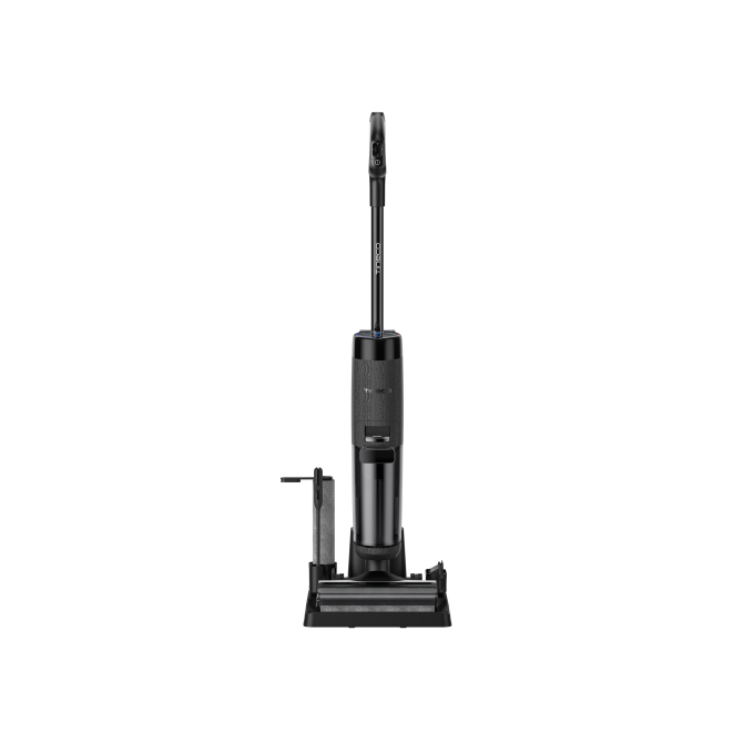 TINECO FLOOR ONE S7 Premium belaidis grindų plovimo prietaisas - Tamsus metalinis paviršius, šviesiai pilki akcentai, platus valymo antgalis
