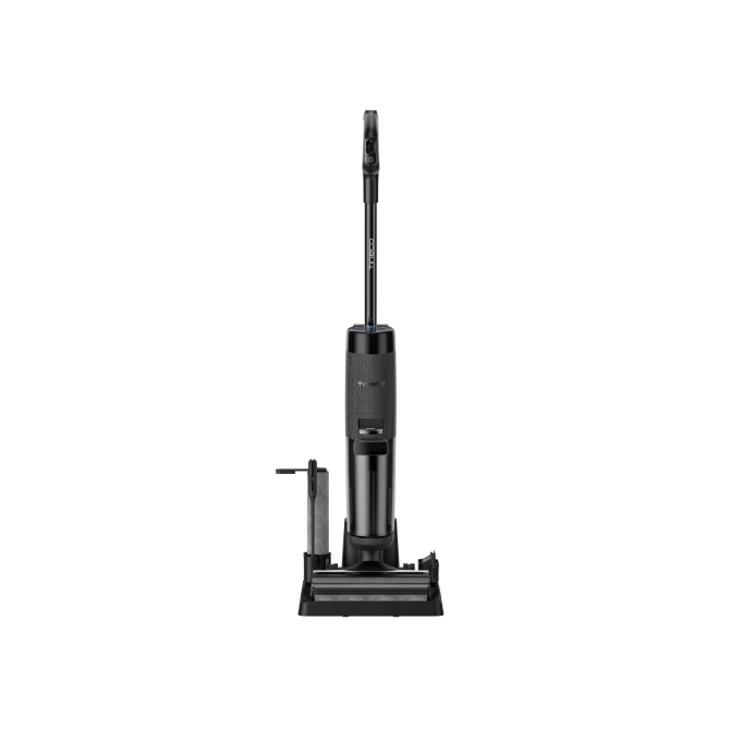 TINECO FLOOR ONE S7 Premium belaidis grindų plovimo prietaisas - Tamsus metalinis paviršius, šviesiai pilki akcentai, platus valymo antgalis