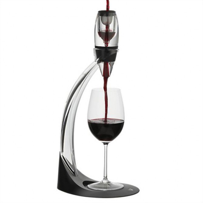 VINTURI V1071 raudonojo vyno aeratorių bokšto komplektas, juodas