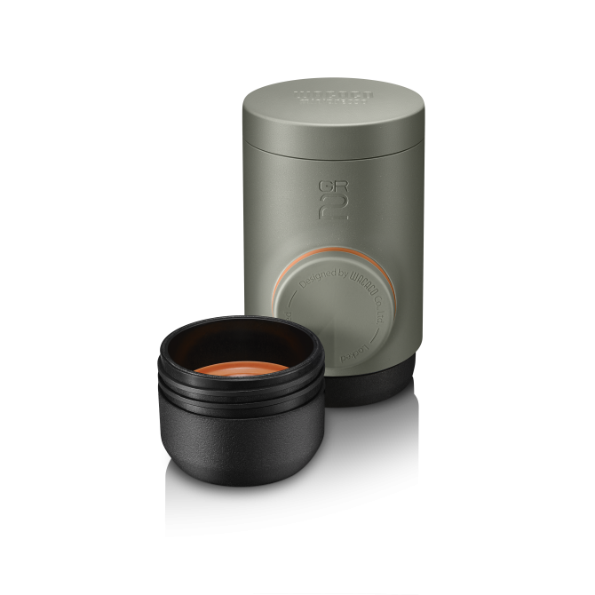 WACACO MINIPRESSO GRAY OLIVE nešiojamas espresso aparatas maltai kavai GR2, pilka alyvuogių