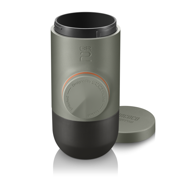 WACACO MINIPRESSO GRAY OLIVE nešiojamas espresso aparatas maltai kavai GR2, pilka alyvuogių