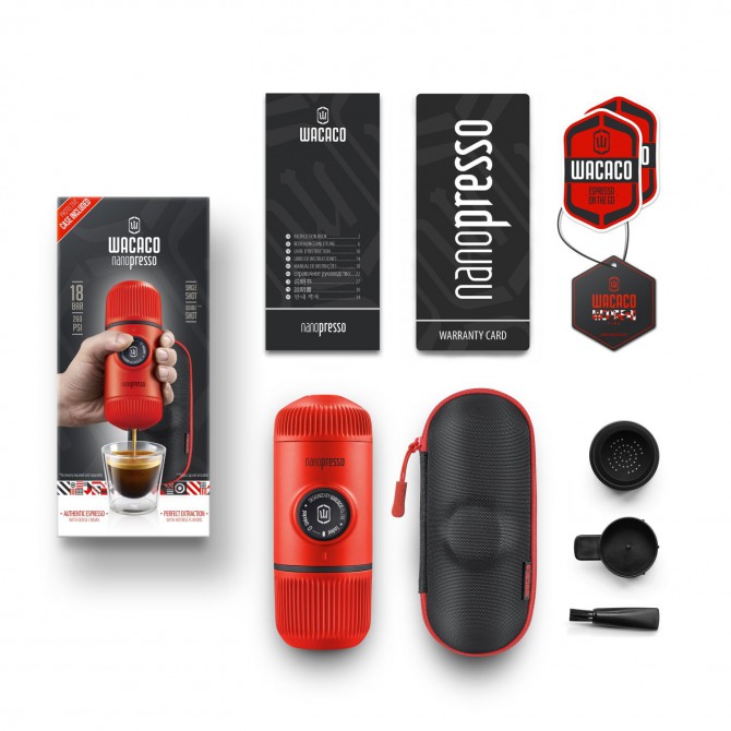 WACACO NANOPRESSO rankinis maltos kavos aparatas, raudona