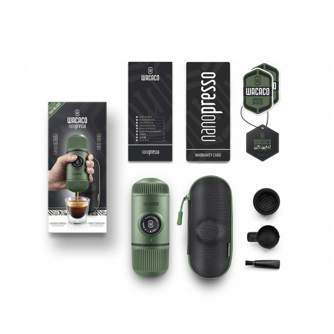 Wacaco nanopresso rankinis maltos kavos aparatas, kompaktiškas ir lengvai transportuojamas kavos aparatas, puikiai tinka kelionėms ir gamtoje