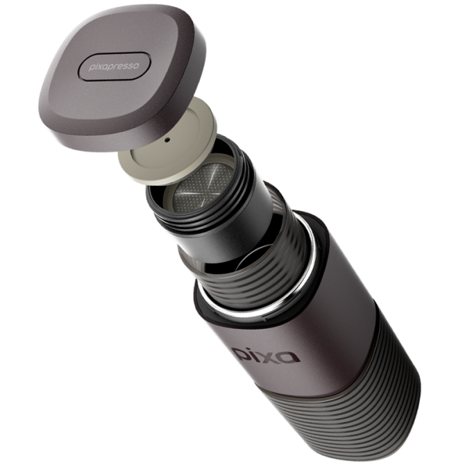 WACACO PIXAPRESSO nešiojamas kavos aparatas, tamsi burgundiška