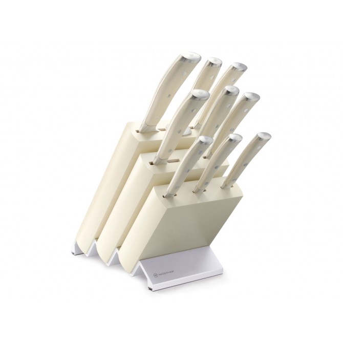 WUSTHOF Classic Ikon Creme peilių rinkinys su magnetiniu bloku, 9 vnt.
