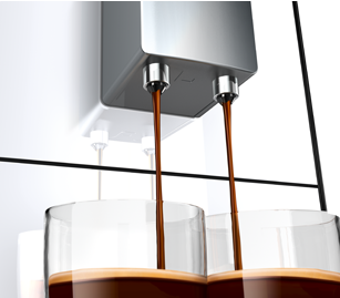 Vienam ar dviem puodeliams, dideliems puodeliams ar „Latte Macchiato“ stiklinėms – kavos kranelio aukštį galima reguliuoti iki 135 mm. Vienam ar dviem puodeliams, dideliems puodeliams ar „Latte Macchiato“ stiklinėms – kavos kranelio aukštį galima reguliuoti iki 135 mm.